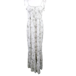 New BOHOME‎ COLLECTION Womens Large Dress White Smocked Maxi Bohemian Romantic